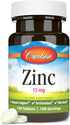 Carlson - Zinc, 15 mg, Zinc Supplement, Zinc Gluconate, Immune Support & Skin Health, Zinc Tablets, Antioxidant, Zinc Capsules, 100 Tablets...