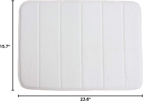 VANRA Small Bath Mat Bath Rugs Anti-Slip Memory Foam Non-Slip Bathroom Mat Soft Bathmat Carpet 15.7" X 23.6" (White)...