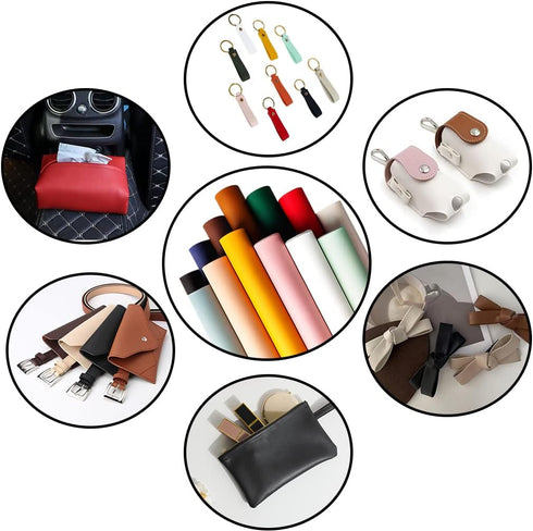 XHT Smooth Red Faux Leather Roll 11.8"x53" Soft Plain Synthetic Upholstery Crafts Fabric for DIY Cosplay Garment Jewelry Accessories...