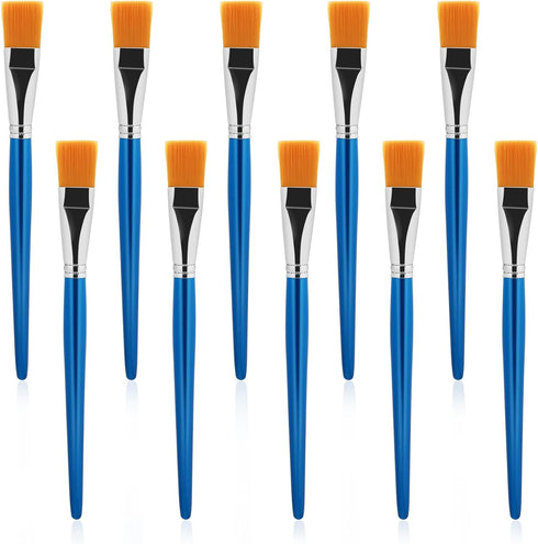 10Pcs 1 inch Flat Paint Brushes for Acrylic Painting Watercolor Quality Synthetic Artist Paint Synthetic Paint Brushes with Wooden Handle for Wate...
