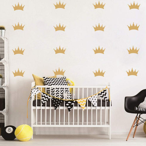 48 pcs Princess Crown Wall Stickers – Vinyl Art for Girl’s Room, Nursery Room, Baby Bedroom Decor, Removable Wall Mural for Kids, Little Princess ...