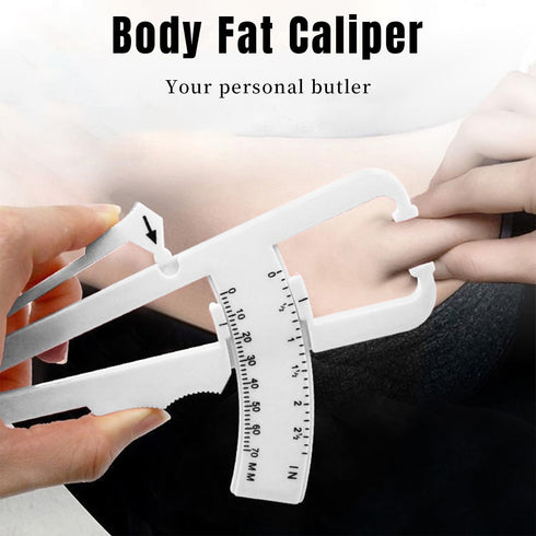 Body Fat Caliper with Body Fat Percentage Measure Chart for Accurately Measuring Body Fat (White)...