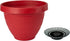 The HC Companies 8 Inch Rings Planter with Self Watering Disk - Lightweight Indoor Outdoor Plastic Plant Pot for Herbs and Flowers, Warm Red...