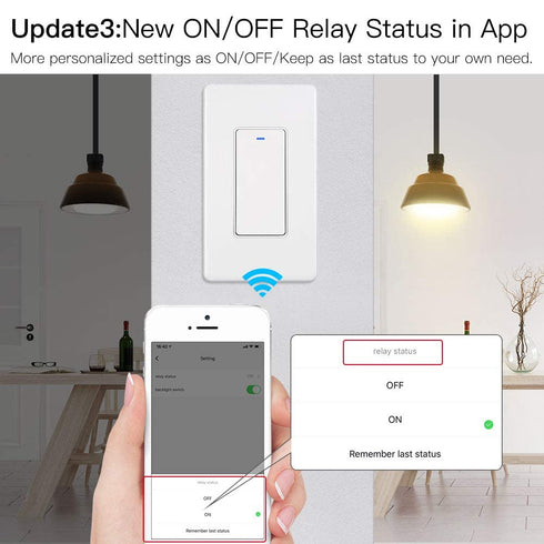 MoesGo WiFi Wall Push Button Smart Light Switch,Multi-Control, 2.4GHz WiFi Light Switches, Neutral Wire Required,Remote Control Smart Life/Tuya, W...