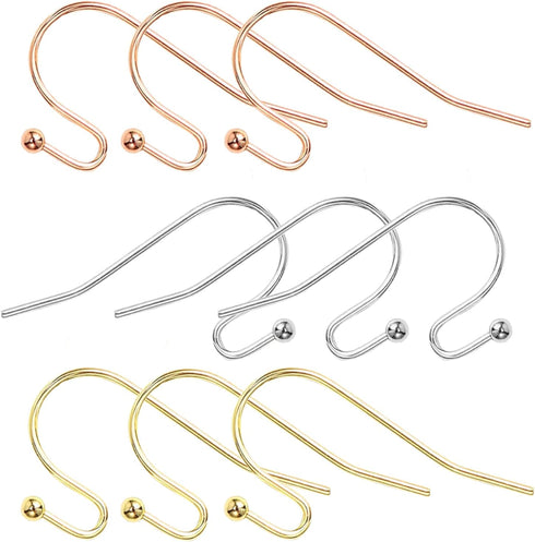 Rose Gold Earring Hooks - 630 pcs Earring Making kit with 14k Gold Hypoallergenic Earring Hooks, Jump Rings and Clear Rubber Earring Backs for DIY...