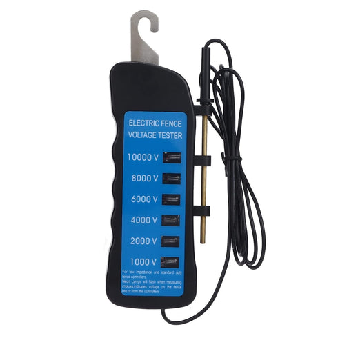 Fence Tester, Electric Fence Voltage Tester Meter Waterproof Portable Fence Voltmeter Testing Tool 1000-10000V with 6pcs Light for Farm Livestock ...