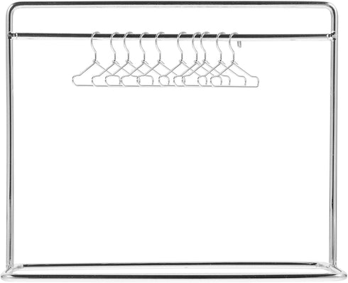 Toddmomy 1 Set Doll Apparel Rack Doll Clothes Dry Rack Doll Dress Rack Doll Garment Rack for Dollhouse Dress Outfit Gown?Silver,black?...