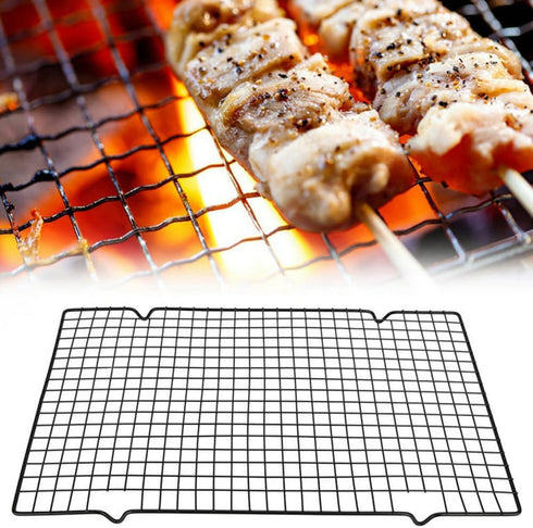 16 * 10 inch Cooling Rack for Baking, BBQ Grill Mesh Metal BBQ Barbecue Grill Grilling Mesh Wire Cooking Net Outdoor,Barbecue Grilled Grid?Black?...