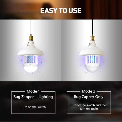 Bug Zapper Light Bulb, 2-in-1 Indoor Electric Mosquito Killer Lamp with UV LED Light, Fly Insects Trap for Home Entryway Balcony Patio(1 Pack)...