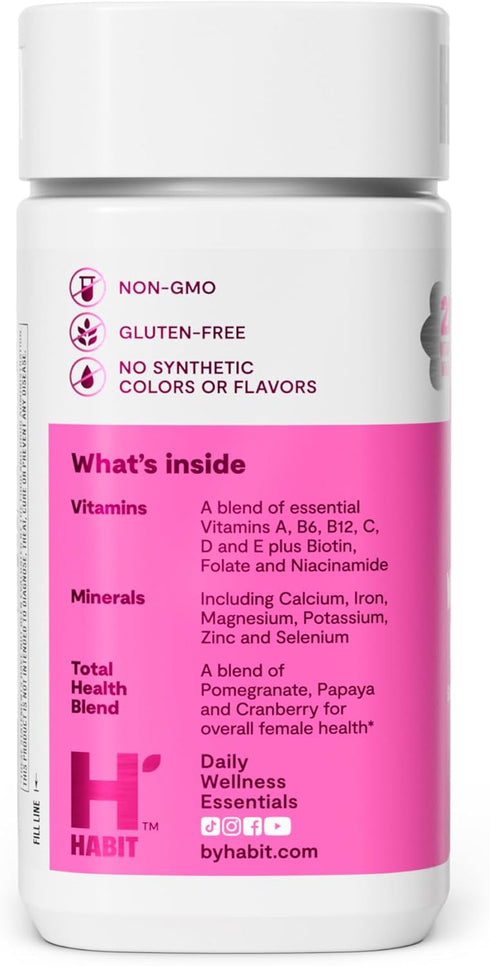 HABIT Womens Multi Supplement (60 Capsules) - New Look, Supports General Health & Wellness, 23 Essential Vitamins and Minerals, Fruit extracts, Fo...