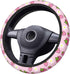 Cute Strawberry Steering Wheel Cover Anti-Slip and Practical 14.5-15 Inch Universal Steering Wheel Cover with 2 Pieces Car Coasters Suitable for M...