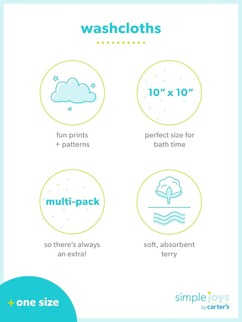 Simple Joys by Carter's Unisex Babies' Washcloth Set, Pack of 10...