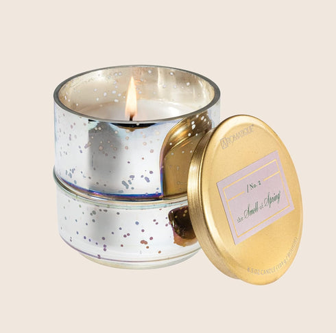 Aromatique The Smell of Spring Decorative Metallic Glass 6.5 oz Scented Candle with Brass Lid for Home Décor and Gift...