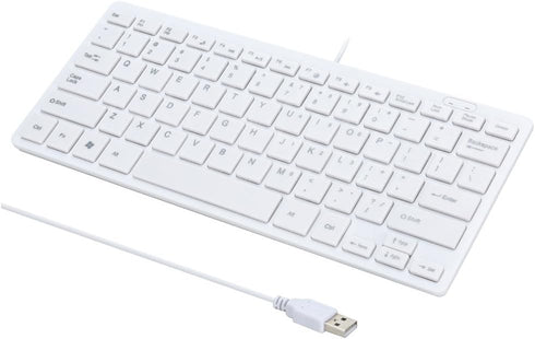 I Focus MCSaite Mini 78 Keys Wired Keyboard - with Keyboard Cover Computer keypad for Laptop MAC Windows 10/8 / 7 / Vista/XP(White+Keyboard Film)...