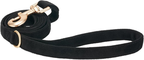 Soft Cotton Dog Leash, 5 Ft Heavy Duty Corduroy Dog Leashes with Gold Metal Hook for Small Medium Large Dogs,Medium,Black...
