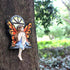 Fairy Out The Window Tree Hugger Garden Statue, Glow in The Dark Resin Fairy Figurine Wall Art Sculpture Outdoor Tree Faces Decor for Patio Lawn Y...