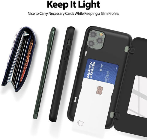 GOOSPERY Magnetic Door Bumper Compatible with iPhone 11 Pro Max, Wallet Case with Card Holder, Easy Magnetic Door Closure Protective Dual Layer Bu...