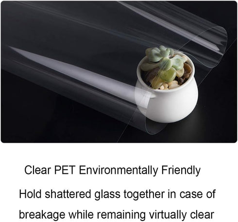 Clear Window Security Film Adhesive Anti Shatter Safety Window Glass Protection Sticker Heat Control Anti UV for Home and Office 2Mil, 24inch x 8....