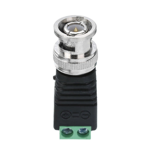 BNC Male Balun Connector 28 Pcs Coaxial Cat5 to BNC Male Connector and BNC to 2 Screw Camera Terminal Male Adpater for CCTV Surveillance Video Cam...