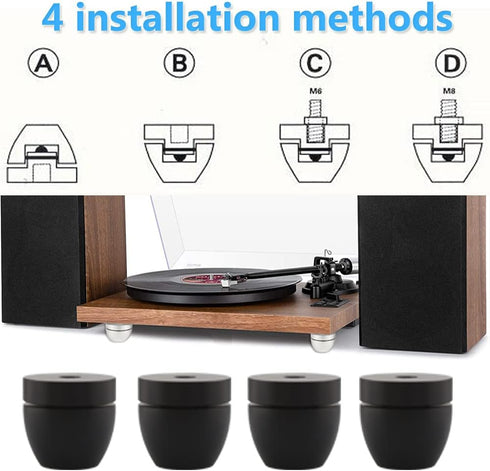 Tertullus 4 Pcs Ball Beads Speaker Isolation Feet Turntable Platform Pads Audio Shock Absorber Subwoofer Isolation Feet 33×30 Pad Speaker Stand(Bl...