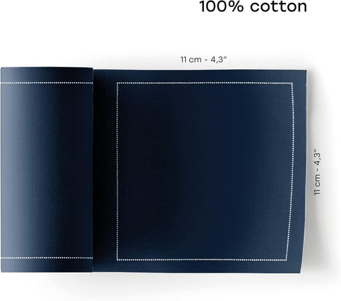 Cotton Cocktail Napkin - 4.5 x 4.5 in - 50 units per roll - Petrol Blue...