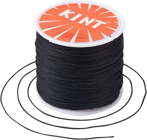 119 Yards 0.5mm Waxed Polyester Cord Black Thick Beading Braided Thread Bracelet Necklace Macrame String Wire for Jewelry Making Crafting Supplies...