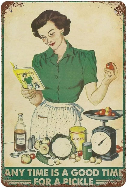 Quote Good Pickle Cooking Any time is a Good time Metal Tin Sign Iron Painting Pub Funny Novelty Coffee Bar Wall Poster Yard Garden 12x16 InchFarm...