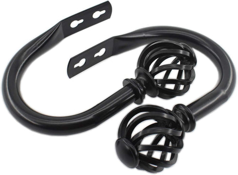 2 Pack Curtain Holdbacks,ULIFESTAR U Shaped Wall Mounted Curtain Tieback Hooks Drapery Tiebacks Decorative Curtain Hooks Window Treatment Holdback...