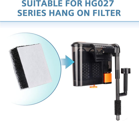 hygger Aquarium Filter Cartridge, 8 Pieces Replacement Filter Cartridges Media for HG-027 Hang On Aquarium Filter, 3 Gallon/5 Gallon Fish Tank...