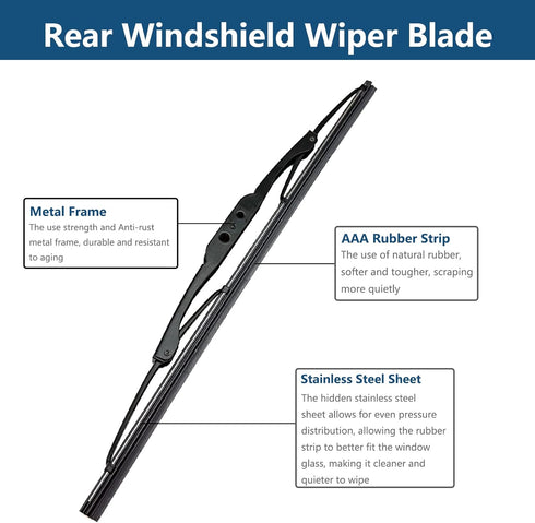 Rear Windshield Wiper Arm with Wiper Blade for Jeep Liberty 2008-2012 SUV Rear Windshield Back Wiper Arm Blade Replacement OEM # 68034341AD, 68034...