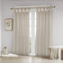 Madison Park Rosette Floral Embellished Cuff Tab Top Solid Single Window Treatments Sheer Curtain Panel Drape for Bedroom Living Room and Dorm, 50...