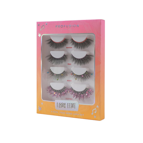 Profusion Cosmetics It's a Vibe Lash Fest 4-pair Lash Set, Elevate Your Festival Glam with Faux Mink lashes, Thin, light-weight Design, Quick-dry ...