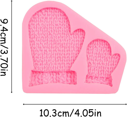 Christmas Knitted Glove Cake Decorating Silicone Mold 1 Pcs for Cake Decoration Candy Cupcake Topper Cake Polymer Clay Crafts Epoxy Resin...