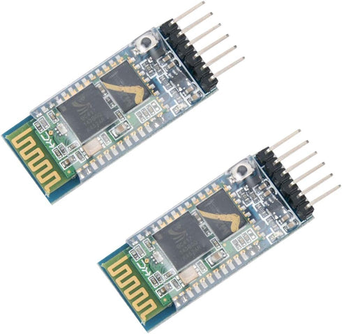 HiLetgo 2pcs HC-05 Wireless Bluetooth RF Transceiver Master Slave Integrated Bluetooth Module 6 Pin Wireless Serial Port Communication BT Module f...