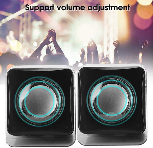 Computer Speakers for Desktop PC Laptop Mac, USB 2.0 Mini Wired Combination Speaker Dual Stereo Clear Speaker System with Volume Control...