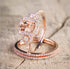 LRGKMCWTOB Fashion Elegant Women Gorgeous 18K Rose Gold Filled Morganite Ring Engagement Bridal Women Jewelry Set Size 6-10 (US 8)...