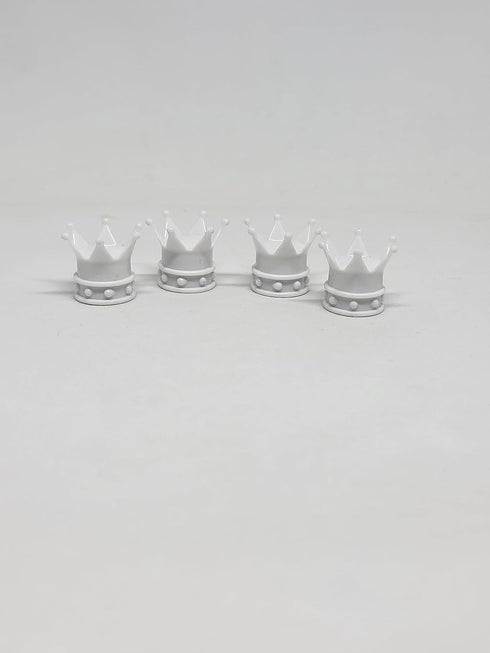 White Crown Tire Wheel Stem Air Valve Caps Car Truck Hot Rod Bike US - 4PCS Set...