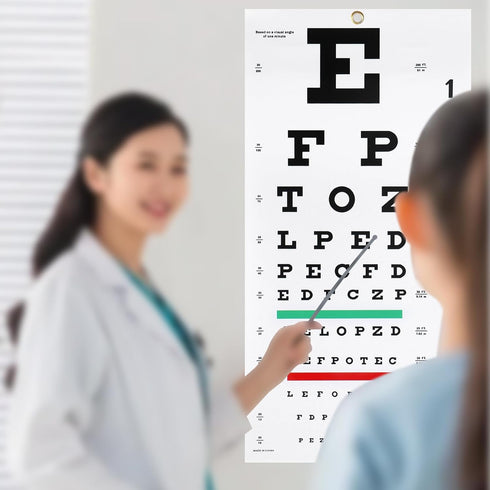 Eye Chart, Complete Snellen Eye Exam Kit, for Eye Exams 20 Feet 22×11 Inches Low Vision Eye Test Charts with Eye Occluder and Pointer...