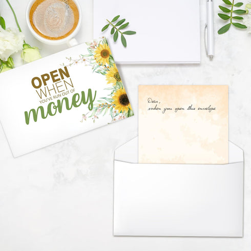 Open When You Letters Kit, Open When Envelopes with Sunflower, University Student Go to School Handmade Gift, Leaving Home Present College or High...