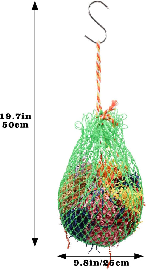 Large Bird Shredder Ball Toy, Hanging Parrot Foraging Shredding Toy, Bird Cage Accessories, Suitable for Birds Parrots Parakeets Cockatiels Love B...