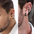 16 Pairs Stainless Steel Punk Y2K Black Dangle Earrings for Men, Axe Skull Screw Cone etc Huggie Hoop Long Chain Piercing Hoop Earrings Set for Un...