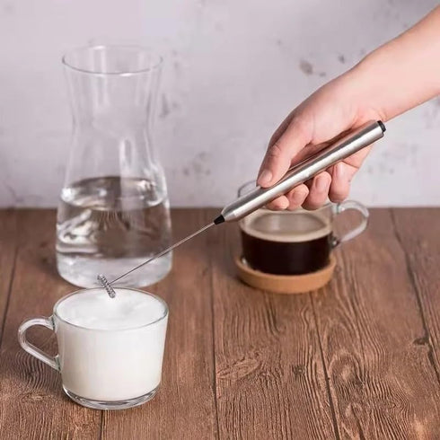 Milk Frother Battery Powered Stainless Steel...