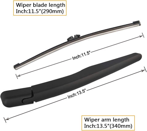 Rear Wiper Arm Blade Replacement for Ford Explorer 2011-2023,Escape 2013-2023,2015-2019 Lincoln MKX Back Windshield Wiper Blade Arm Set -Original ...