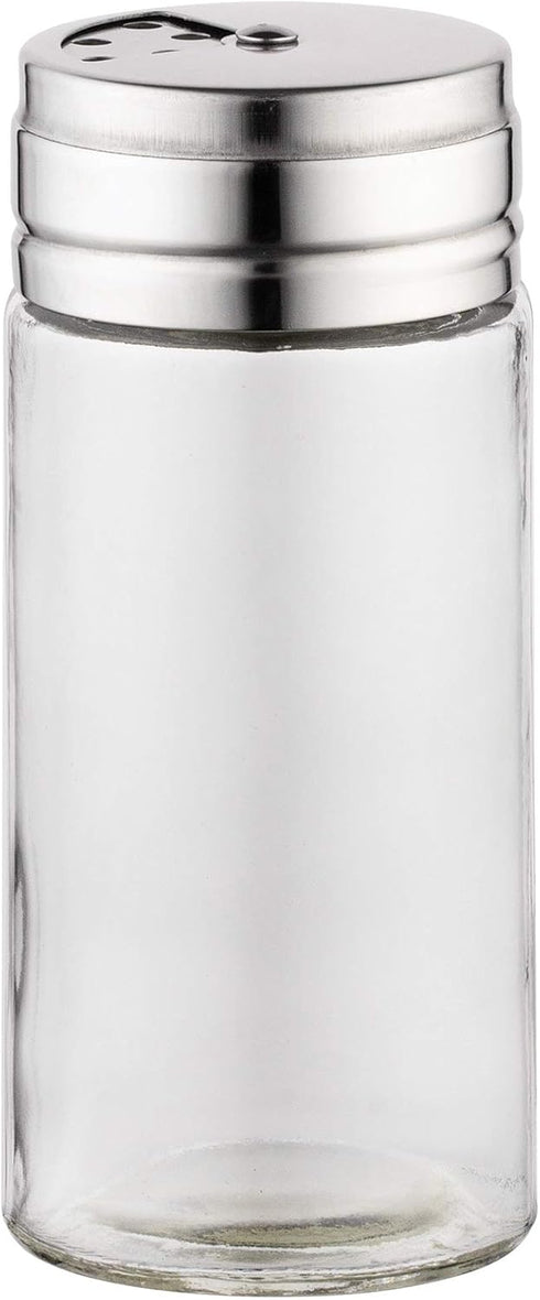 Fox Run 5167 Glass Spice Jar with Stainless Steel Shaker Lid, 6 Ounce, Clear Container for Seasonings, 1 Count (Pack of 1)...