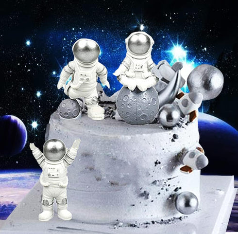 LaVenty 7 PCS Space Cake Cupcake Decoration Rocket Cake Decoration Astronaut Cake Decoration for Outer Space Birthday Cupcake Decoration...