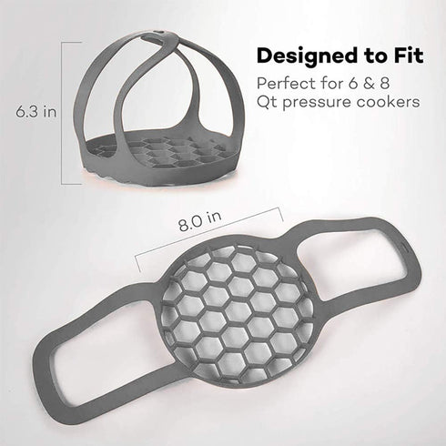 Pressure Cooker Sling, Silicone Bakeware Sling for 6 Qt/8 Qt Instant Pot, Ninja Foodi and Multi-function Cooker Anti-scalding Bakeware Lifter Stea...