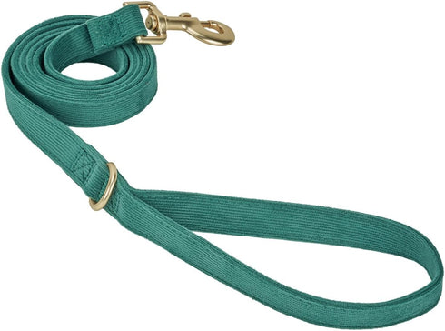 Soft Corduroy Fibric Dog Leash, 5 Feet Length Lead with Heavy Duty Rotating Hook, for Medium Large Dogs.(M,Green)...