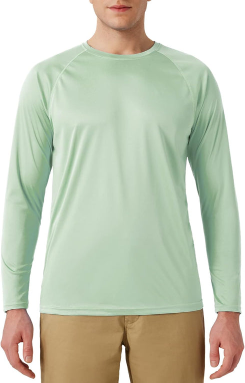 Men's UPF 50+ Rash Guard Swim Shirt Long Sleeve Moisture Wicking Quick Dry Lightweight Wrinkle-resistant Fishing Running, Cameo Green, X-Large...