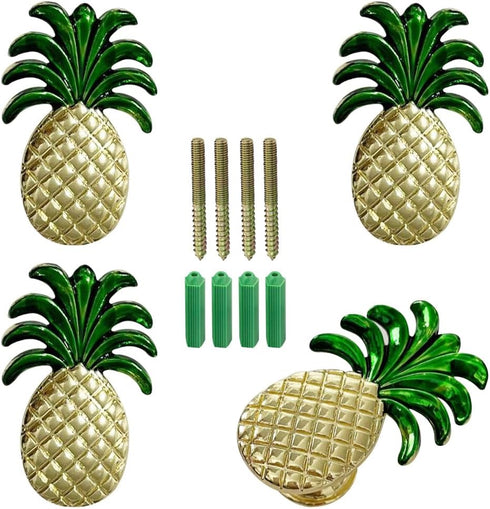 4 Pcs Pineapple Decorative Wall Hooks, Fruits Coat Hook, Wall Mounted Hanger, Wall Mount Coat Hooks for Hanging Coats, Purses, Towels, Hats, Home,...