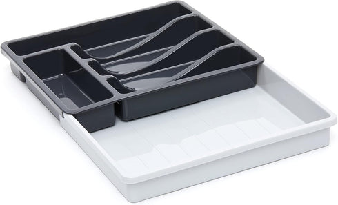 RoyalHouse Premium Cutlery Drawer Organizer, Expandable Utensil Holder And Organizer, 6-Compartments, Compact BPA-Free Plastic Storage for Spoons ...